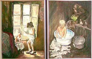 Cezary Rajpert - dyptyk "kot..+ Fredro"...