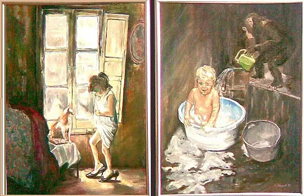 Cezary Rajpert - dyptyk "kot..+ Fredro"...