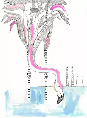 Teresa Kazimierczak - flamingo motif new steelworks
