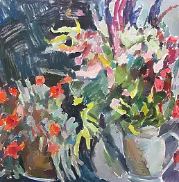 Taron Khachatryan, цветы, Масляная картина - , 60 x 50