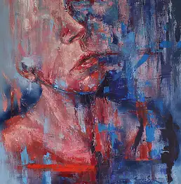 Joanna Sokołowska, «от синего», Акрилова картина - холст, 80 x 100