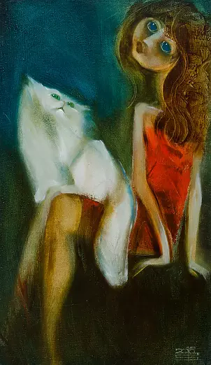 Simakov Vladimir - girl with Kotik