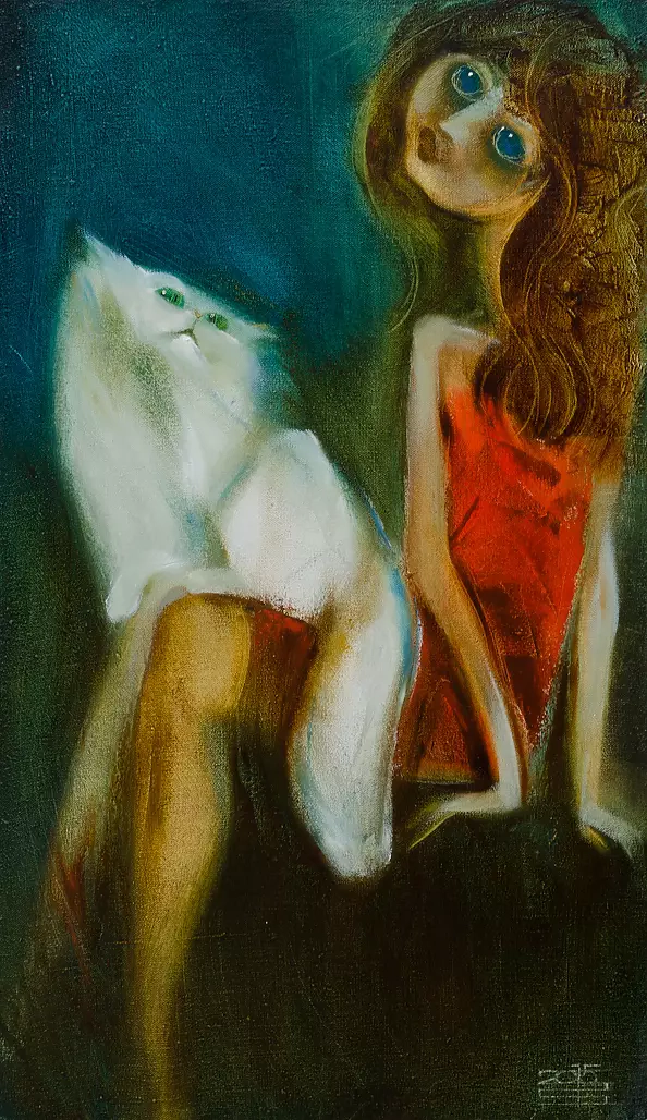 Simakov Vladimir - girl with Kotik