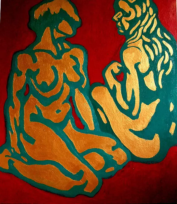 Drozdova Mariia - gold nude