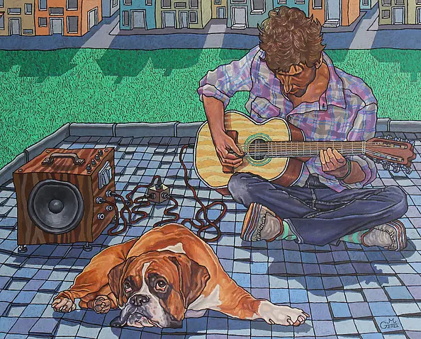 Grzegorz Mioduszewski - grajek i pies