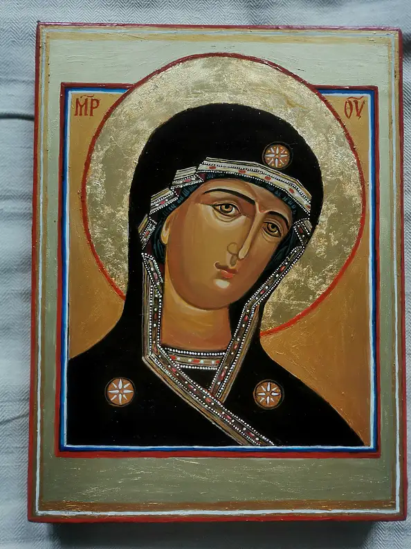 Olga Wielogórska, icona della Vergine Maria, Altri, Tempera - tavola, 23 x 30