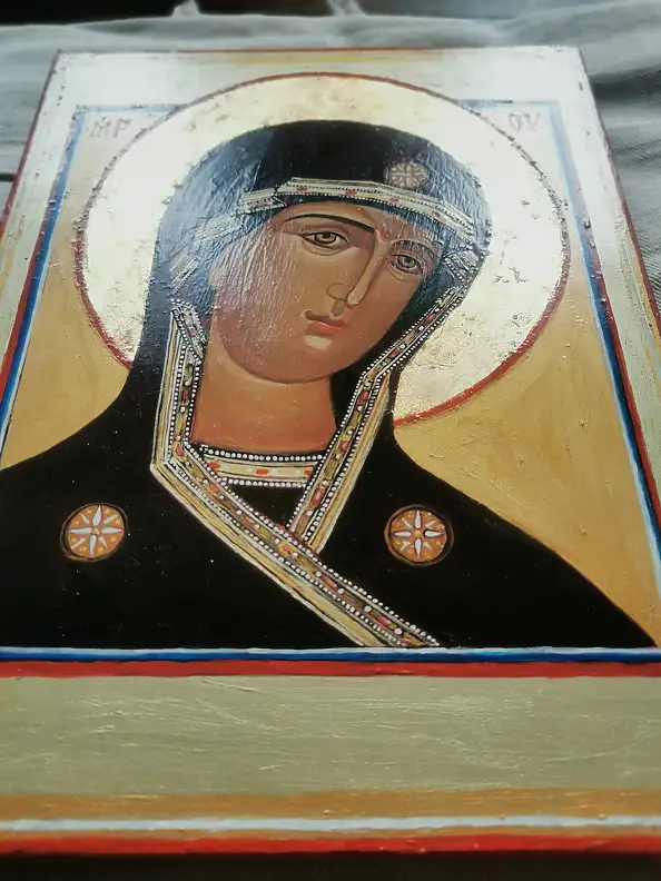 Olga Wielogórska, icona della Vergine Maria, Altri, Tempera - tavola, 23 x 30