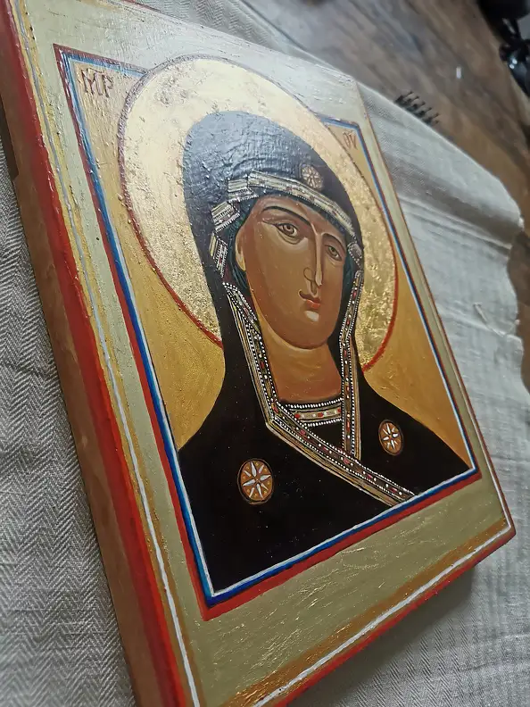 Olga Wielogórska, icona della Vergine Maria, Altri, Tempera - tavola, 23 x 30