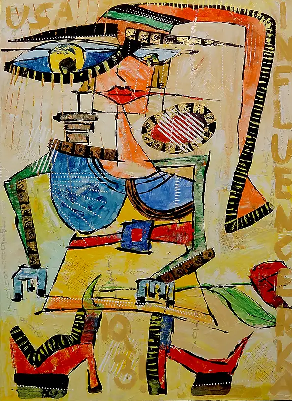 Marek Lutek, inFlU 11605, Acrylic painting - canvas, 55 x 75