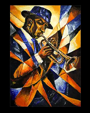 Grzegorz Zalewski, jazzman, Obraz akrylowy - płótno, 70 x 100