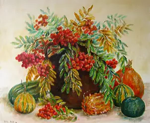 Jadwiga Marcinek - jesienna pułka - jarzębina