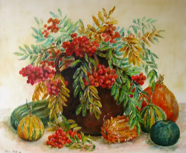 Jadwiga Marcinek - jesienna pułka - jarzębina