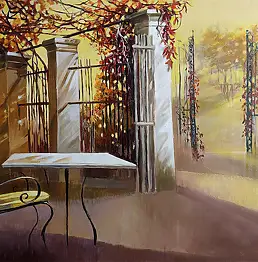 Renata Kulig Radziszewska, jesienne słońce, Obraz olejny - płótno, 100 x 80