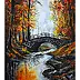 Grzegorz Zalewski, Herbstwaldlandschaft, Acrylgemälde - Leinwand, 70 x 100