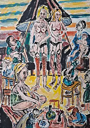 Krzysztof Chrobot, canicule, Oil painting - cardboard/paperboard, 36 x 51