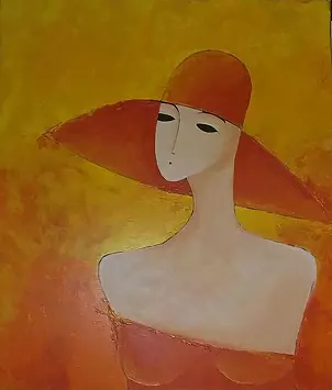   - woman in oranges