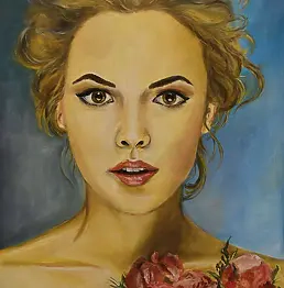 Agnieszka Leszcz - woman with peonies