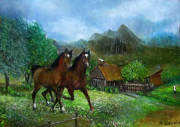 Alicja Urbaniak - horses at a gallop