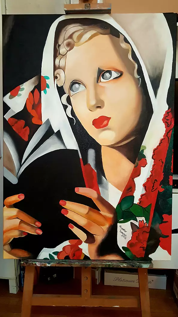 Mirosław Sobiech - kopia T. Lempicka "The Polish Girl".