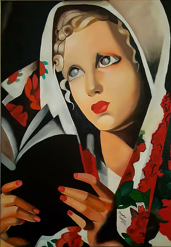 Mirosław Sobiech - kopia T. Lempicka "The Polish Girl".