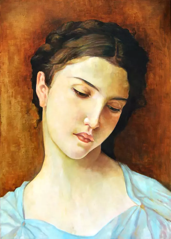 Kamil Jerzyk - a copy of the portrait of a young girl by Bouguereau