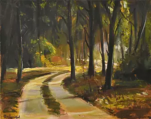 Krzysztof Kloskowski - landscape- the road through the forest