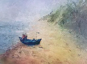 Anna Kos - kuter na plaży