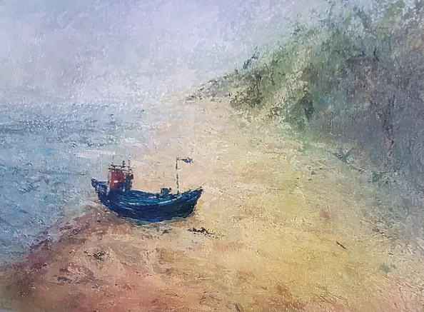Anna Kos - fishing boat on the beach