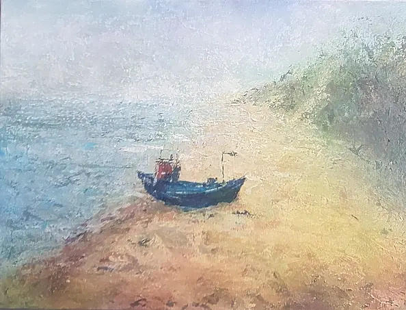 Anna Kos - fishing boat on the beach