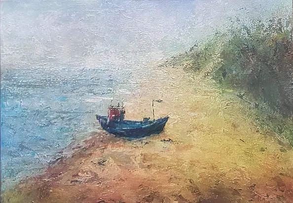Anna Kos - fishing boat on the beach