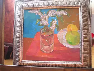 pawel szmyd - fiori lilla in un bicchiere