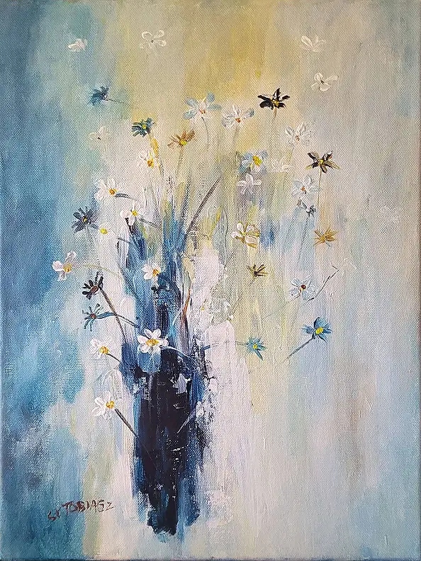 Stanisław Tobiasz, kwiaty, Obraz olejny - płótno, 30 x 40