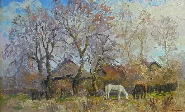 Borys Sierdiuk - landscape with horses