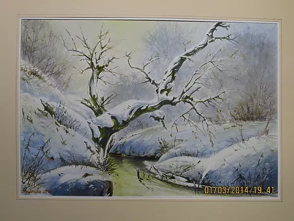 Jacek Stryjewski - leśny strumień zimą