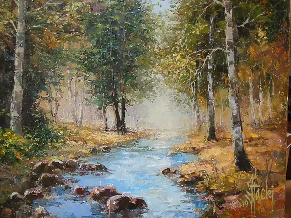 Józef Łącki - leśny strumyk