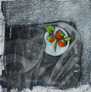 Iza Jaśniewska, Stillleben, Mischtechniken - Karton/Pappe, 29 x 29