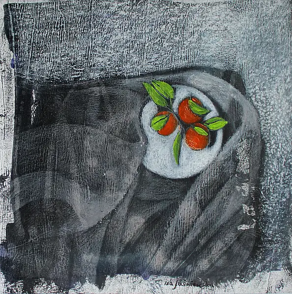 Iza Jaśniewska, Stillleben, Mischtechniken - Karton/Pappe, 29 x 29