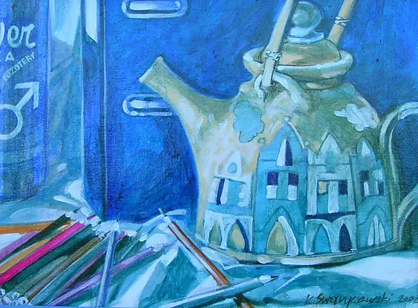 Krzysztof Swaryczewski - still life in crayons