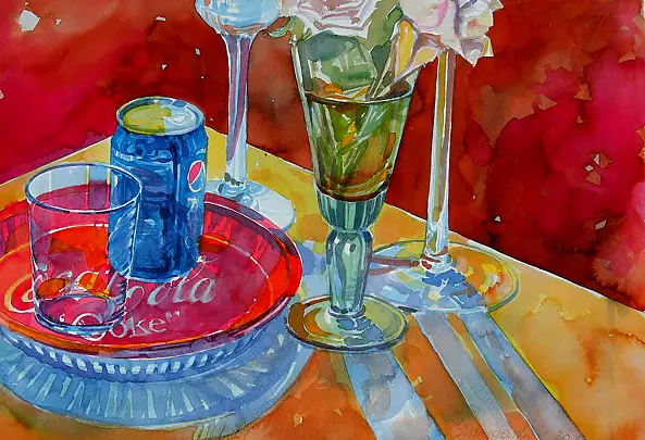 Krzysztof Swaryczewski - martwa natura z coca colą