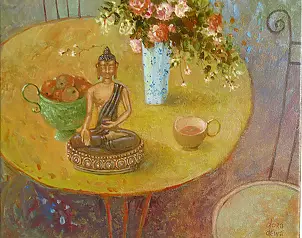 Dorota Wysocka Rzeszutek - still life with buddha figurine