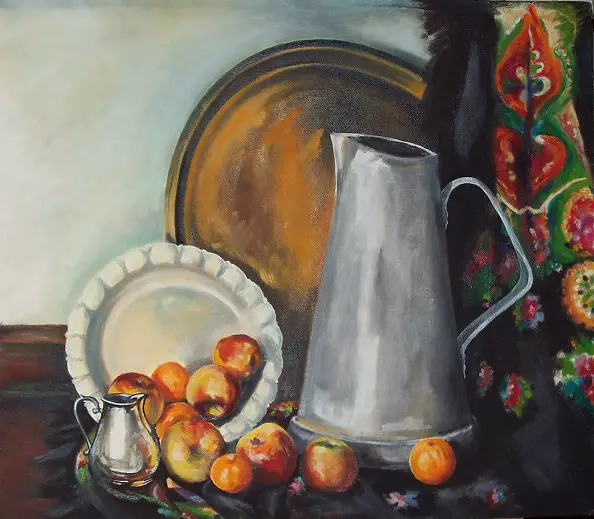 Marek Sabat - Still Life with highland scarf