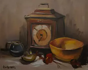 Krzysztof Kloskowski - martwa natura - zegar  6,52