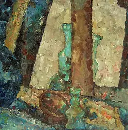 Witold Ogórkiewicz - still life bottle -green