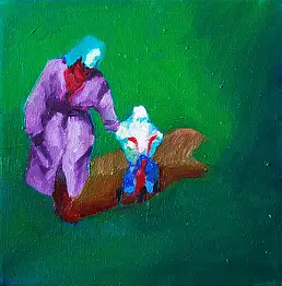 Monika Kościuszko, часть1 память, Масляная картина - холст, 20 x 20