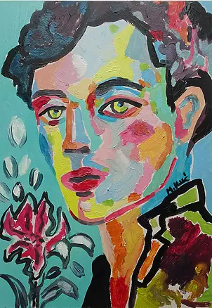 Marlena Kuc - uomo con un fiore