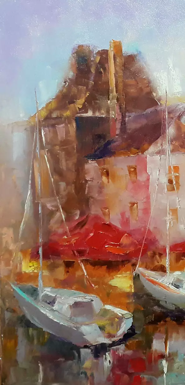 Kseniya Kovalenko - image * Normandy. Romantic Honfleur * oil on canvas 90x70