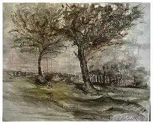 Antonina Mirczak, the last flowers of autumn, Glaze - canvas, 100 x 80