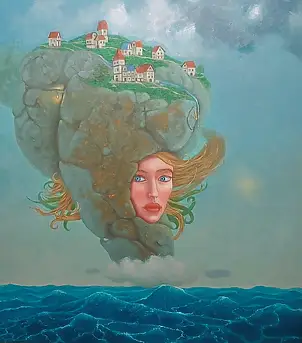 Marcin Niewęgłowski, ostoja, Obraz olejny - płyta, 70 x 80