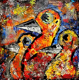 Marek Lutek, птицы 11610, Акрилова картина - холст, 40 x 40