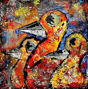 Marek Lutek, pTaKi 11610, Obraz akrylowy - płótno, 40 x 40